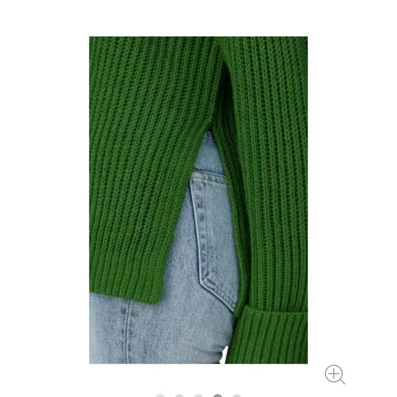 NWOT Club Monaco Thick Green Oversized Crewneck Acrylic & Wool Sweater - Picture 4 of 13